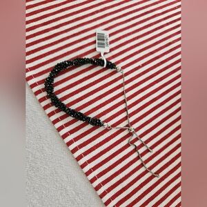 Sparkle Black Gemstone spinel bracelet. Sterling silver bolo